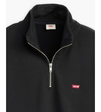 Levi's Sudadera Original Housemark con cremallera de un cuarto negro