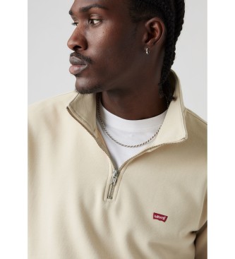 Levi's Sudadera Original Housemark con cremallera de un cuarto beige