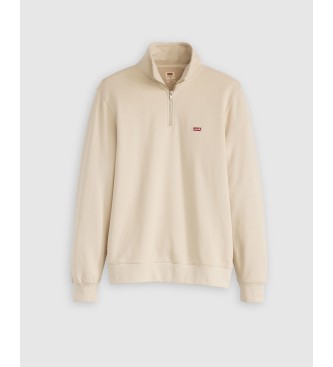 Levi's Sudadera Original Housemark con cremallera de un cuarto beige