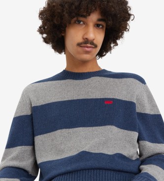 Levi's Oryginalny sweter Housemark granatowy, szary