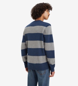 Levi's Oryginalny sweter Housemark granatowy, szary