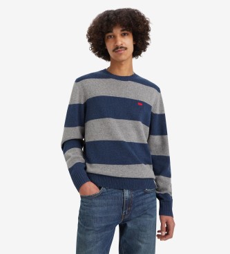 Levi's Oryginalny sweter Housemark granatowy, szary