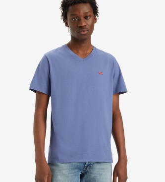 Levi's T-shirt blu con scollo a V originale Housemark
