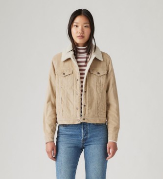 Levi's Cord Trucker Jacke Original Sherpa braun