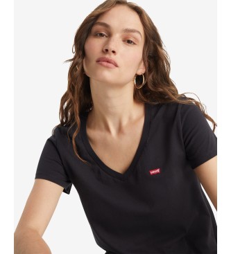 Levi's Perfect VNeck Caviar T-shirt zwart 