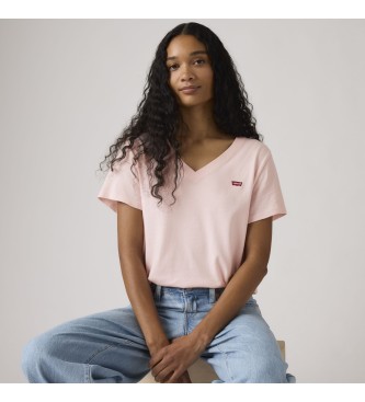 Levi's Lieblings-T-Shirt mit rosa V-Ausschnitt