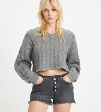Levi's Rae Cropped Sweater Grauer Wollpullover