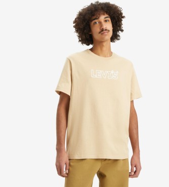 Levi's Beige, lstsiddende T-shirt med print