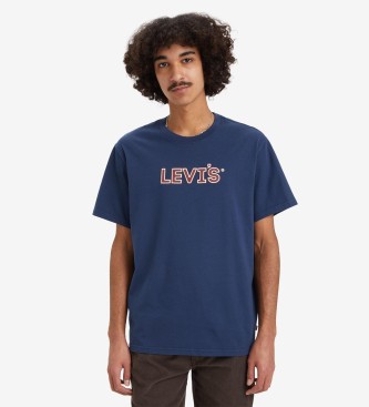 Levi's T-shirt estampada com corte largo em azul-marinho