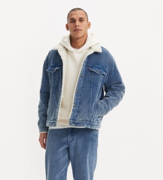 Levi's Veste de camionneur en velours ctel, coupe ample, bleu