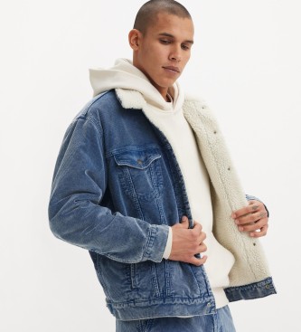 Levi's Veste de camionneur en velours ctel, coupe ample, bleu