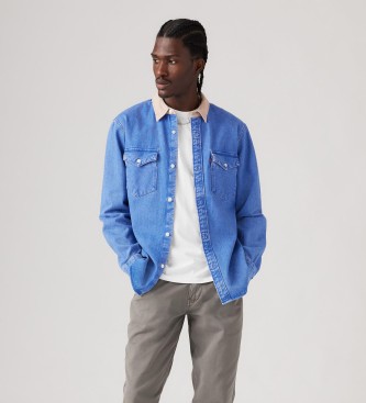 Levi's Blauw, relaxed fit denim overhemd