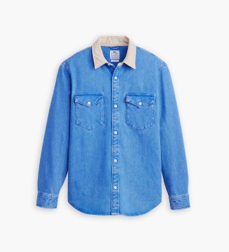 Levi's Blauw, relaxed fit denim overhemd