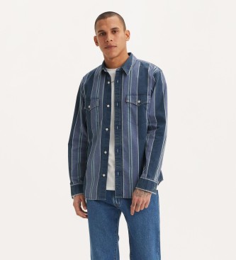 Levi's Camisa ocidental leve de ajuste descontrado azul