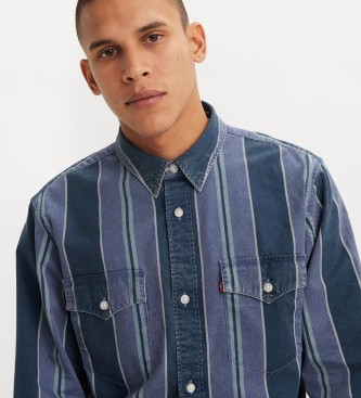 Levi's Camisa ocidental leve de ajuste descontrado azul