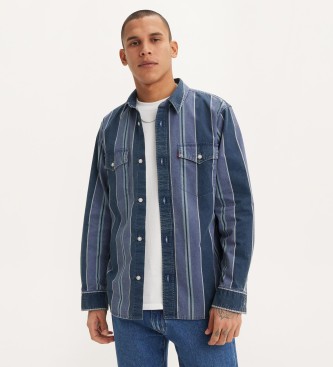 Levi's Camisa ocidental leve de ajuste descontrado azul