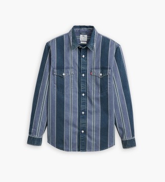 Levi's Camisa ocidental leve de ajuste descontrado azul