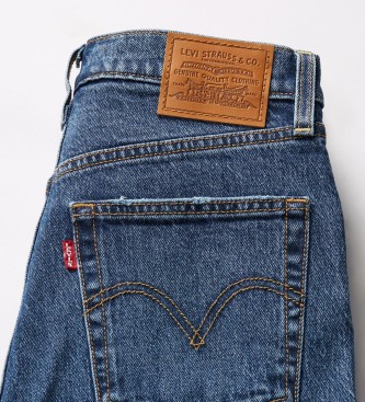 Levi's Ravne gležnjarske kavbojke z rebri modre barve