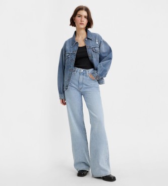 Levi's Ribcage Jeans wijde pijpen blauw