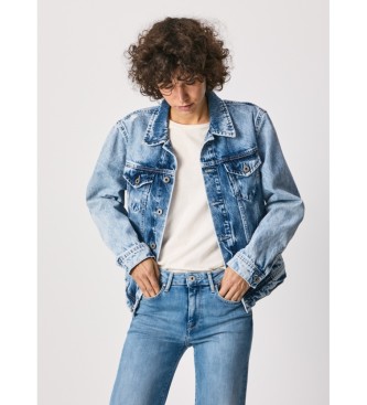 Pepe Jeans Giubbotto di jeans blu rosa