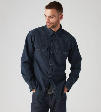 Levi's Camicia blu navy occidentale rilassata a dente di sega