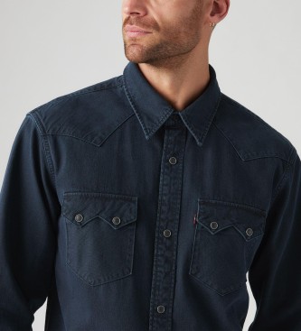 Levi's Camicia blu navy occidentale rilassata a dente di sega