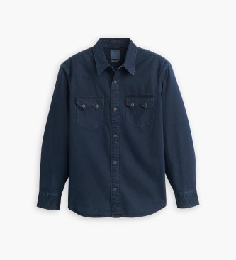 Levi's Camicia blu navy occidentale rilassata a dente di sega