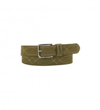 Levi's Leather Belt Stitched green
