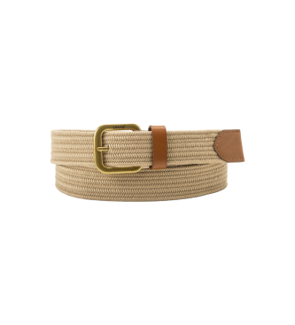 Levi's Ceinture en cuir beige extensible et tiss