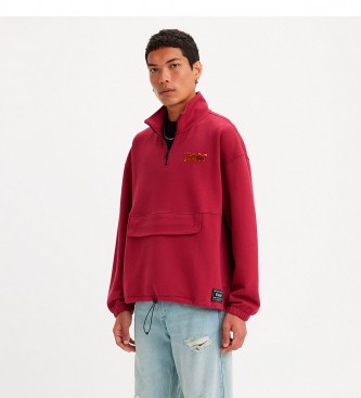 Levi's Sweatshirt 1/4 Zip Rood