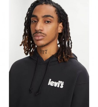 Levi's Trykt sweatshirt med htte og sort baggy htte