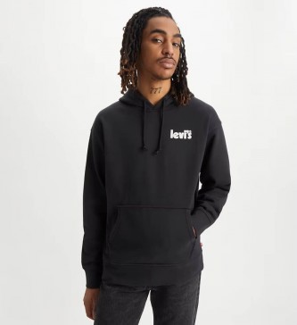 Levi's Bedrukt sweatshirt met baggy zwarte capuchon