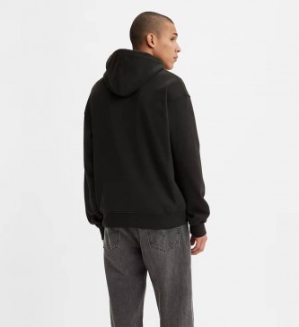 Levi's Black printed hooded sweatshirt with baggy print