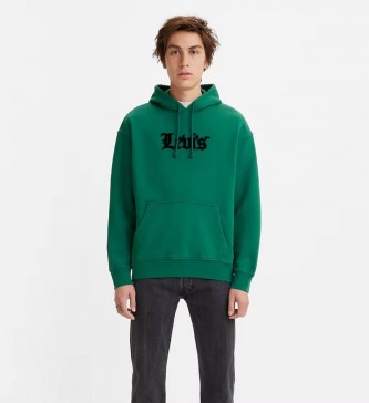 Levi's Green printed hooded sweatshirt with baggy hood