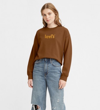 Levi's Camisa de Suor Padrão Gráfica da Tripulação castanha