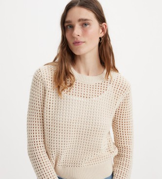 Levi's Superbloom Crochet beżowy sweter z długim rękawem  