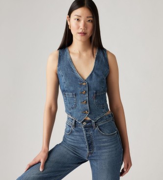 Levi's Chaleco denim entallado azul