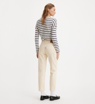 Levi's Jeans 501 Crop blanc cass