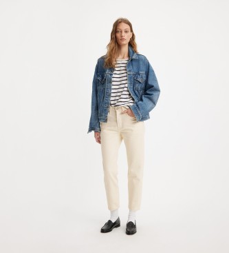 Levi's Jeans 501 Crop blanc cass