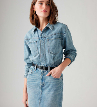 Levi's Midi-jurk Western Denim blauw