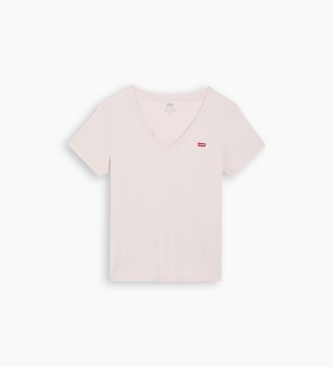 Levi's T-shirt Perfect com decote em V cor-de-rosa