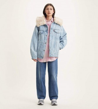 Levi's Sherpa Oversize Jacket blue - ESD Store fashion, footwear and  accessories - best brands shoes and designer shoes