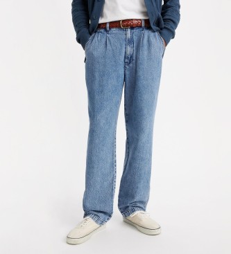 Levi's Hlače Xx Chino plisirane ravne ravne proste lahke modre  