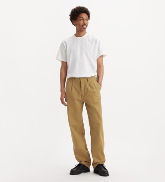 Levi's XX Chino Pleated Straight Pleated Loose Fit Trousers Castanho