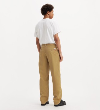 Levi's XX Chino Pleated Straight Pleated Loose Fit Trousers Castanho