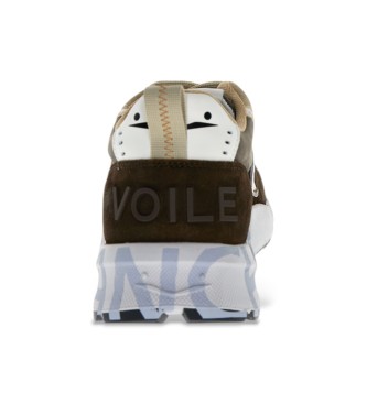 Voile blanche Baskets en cuir Club01 marron