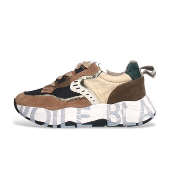 Voile blanche Sneakers i lder Club105 brun