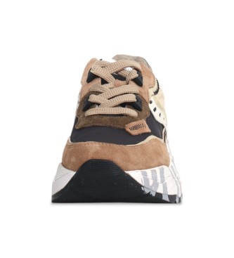 Voile blanche Sneakers i lder Club105 brun