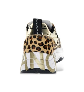 Voile blanche Baskets en cuir Club105 marron