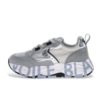 Voile blanche Baskets en cuir Club105 gris